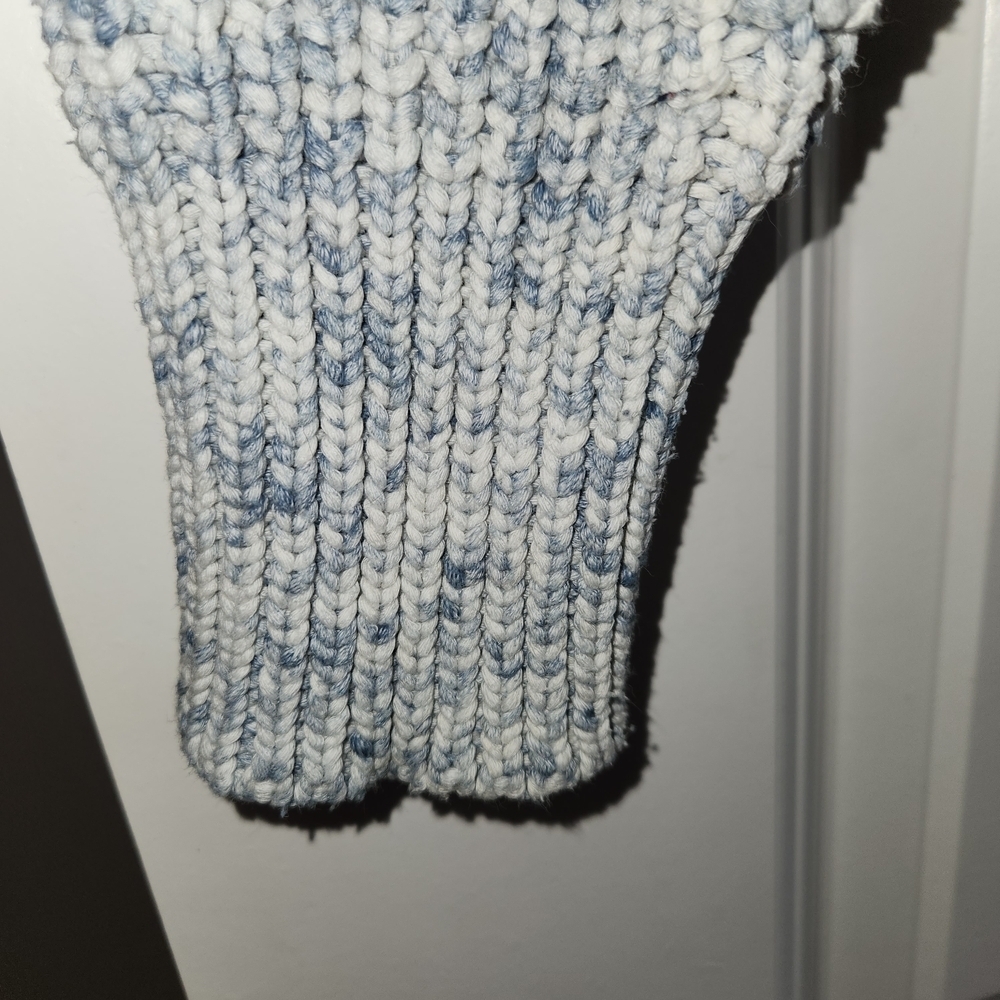 J. Crew Light Blue & White Marled Women's Sweater Size L Warm Lagenlook Comfort - Picture 3 of 14